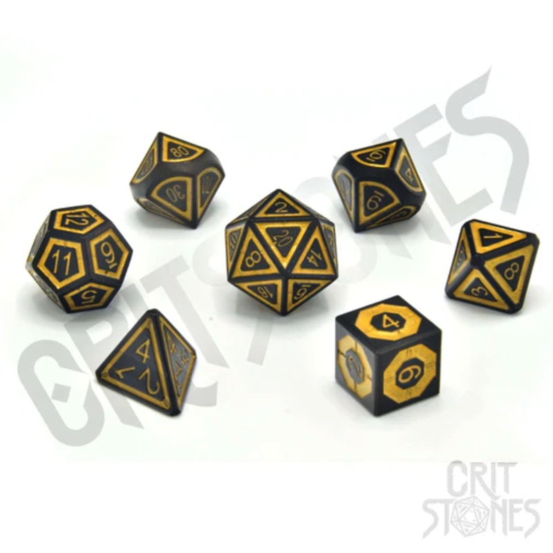 CritStones –  Metal RPG Dice Set – Gilded Nightshade
