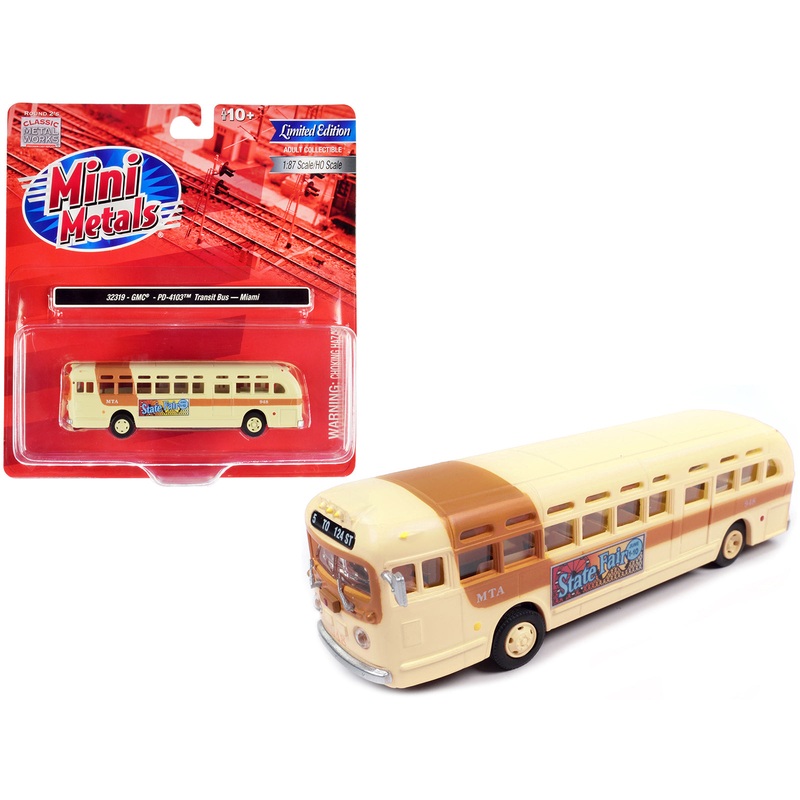 GMC PD-4103 Transit Bus #948 Beige “MTA Miami” 1/87 (HO) Scale Model by Classic Metal Works