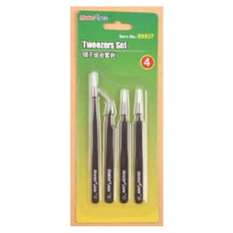 Master Tools 09957 Tweezer Set (4 piece assortment)