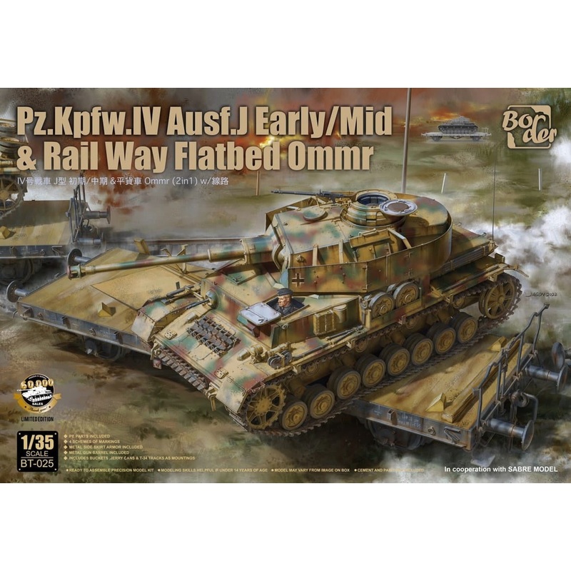 Border Model – 1/35 PZ .Kpfw.IV Ausf.J Early / MidRail Way Flatbed Ommr