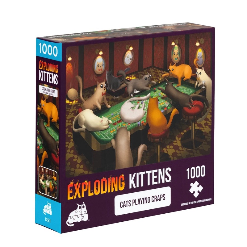 Exploding Kittens Puzzle – Cats playing Cards (1000pcs)