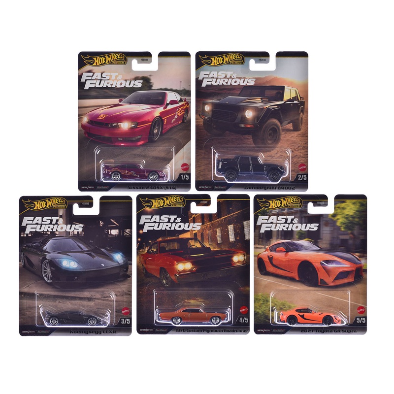 “Fast & Furious” 2025 5 piece Set L Model Cars by Hot Wheels