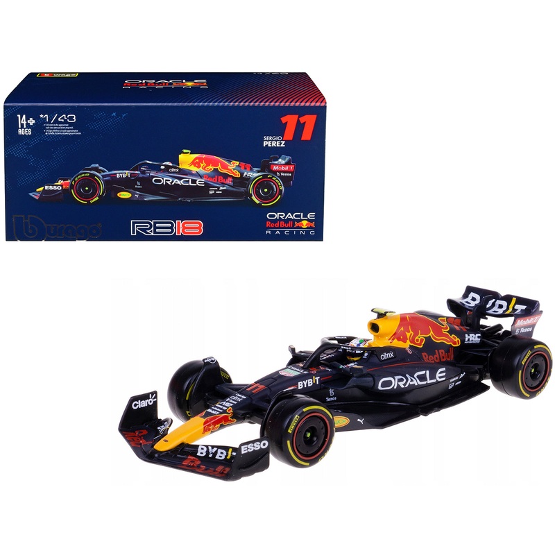 Red Bull Racing RB18 #11 Sergio Perez “Formula One F1 World Championship” (2022) with Display Case 1/43 Diecast Model Car by Bburago