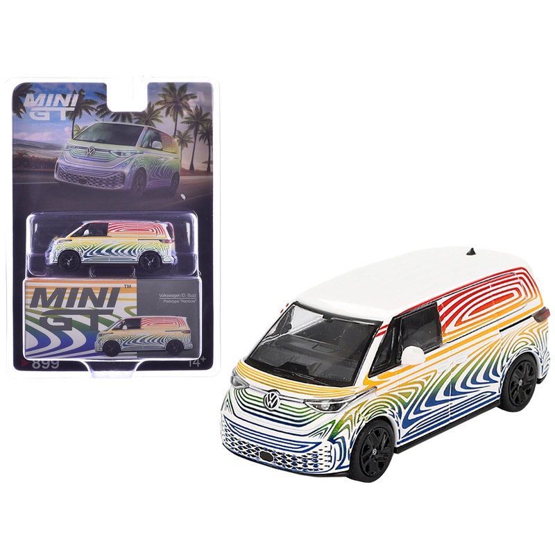 Volkswagen ID. Buzz Van Prototype “Rainbow” Limited Edition 1/64 Diecast Model Car by Mini GT