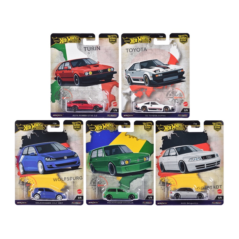 “World Tour” 5 piece Set “Car Culture” 2024 Series A Diecast Model Cars by Hot Wheels
