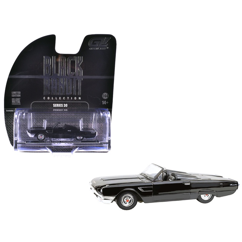 1965 Ford Thunderbird with Tonneau Cover Black “Black Bandit” Series 30 1/64 Diecast Model Car by Greenlight