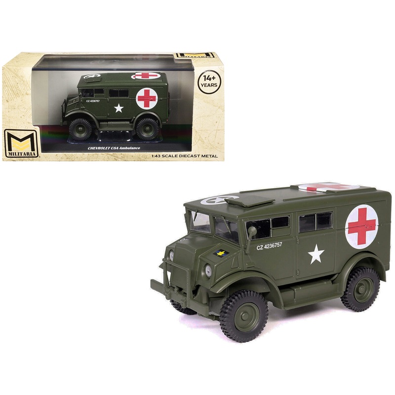 Chevrolet C8A Ambulance Olive Drab “United States Army” 1/43 Diecast Model by Militaria Die Cast