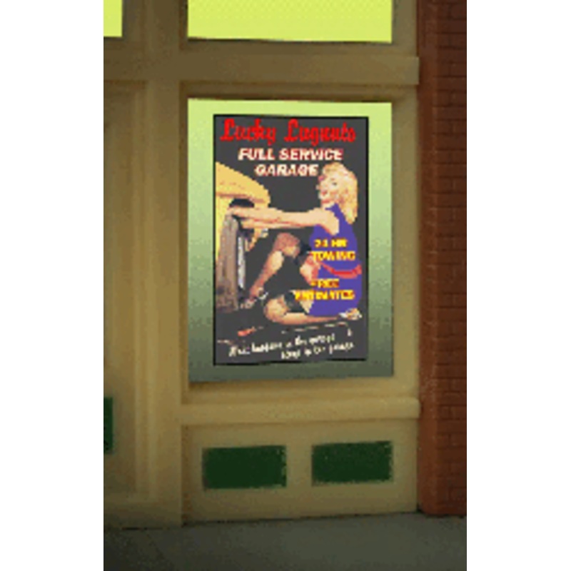 Miller Engineering 9040 HO/N Lucky Lugnuts Window sign