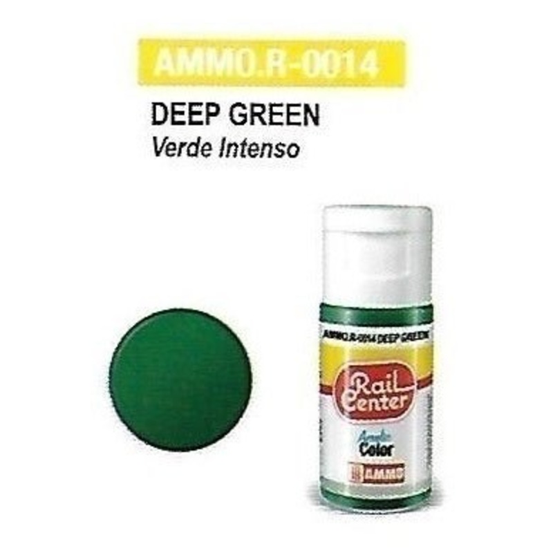 Rail Center Paint R-0014, Deep Green, 15ml bottle, Acrylic Paint