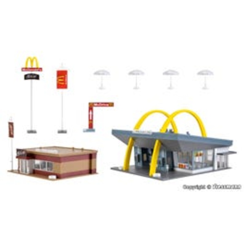 Vollmer 43635  HO McDonald`s fast food restaurant with McCaf kit