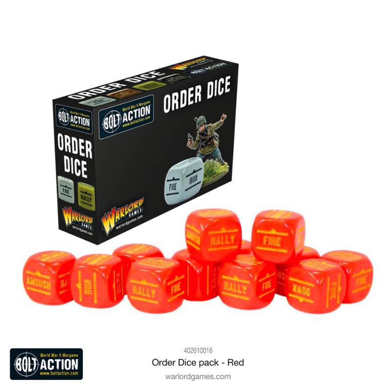 Warlord – Bolt Action Orders Dice – Red (12 Boxed)