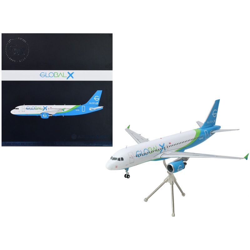 Airbus A320 Commercial Aircraft “GlobalX Airlines” White with Blue and Green Tail “Gemini 200” Series 1/200 Diecast Model Airplane by GeminiJets