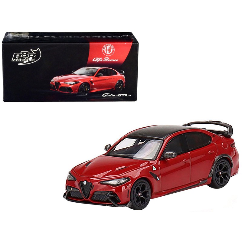 Alfa Romeo Giulia GTAm Rosso GTA Red with Carbon Top 1/64 Diecast Model Car by BBR