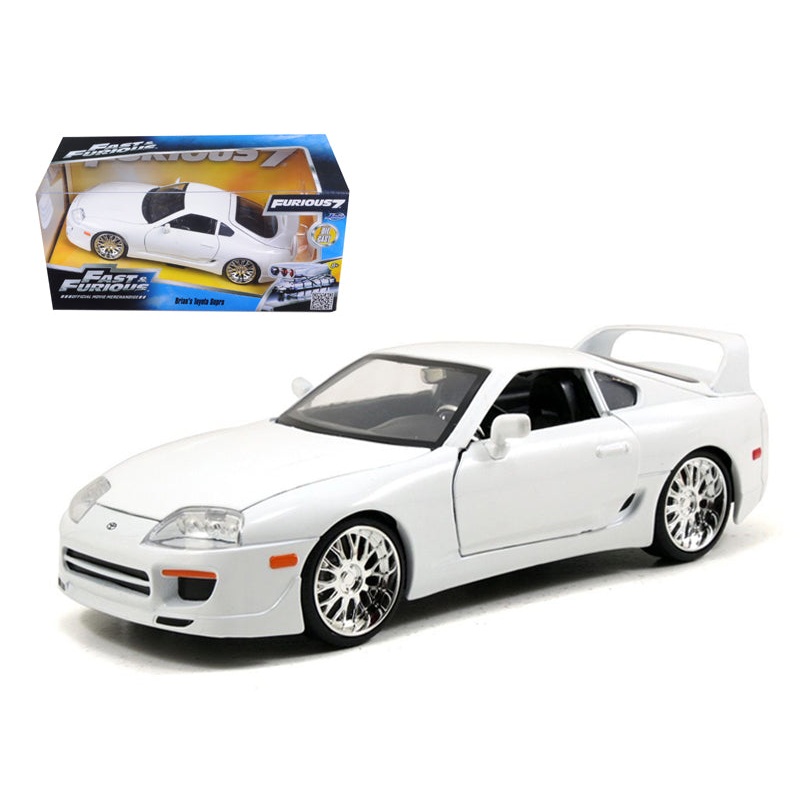 Brian’s Toyota Supra White “Fast & Furious” Movie 1/24 Diecast Model Car by Jada
