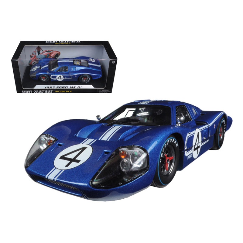 Ford GT MK IV #4 Blue L. Ruby – D. Hulme 24 Hours of Le Mans (1967) 1/18 Diecast Model Car by Shelby Collectibles