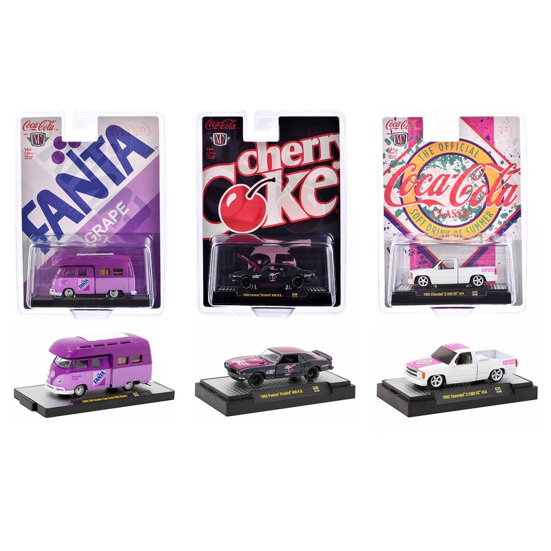“Sodas” Set of 3 pieces Release 39 Limited Edition to 9250 pieces Worldwide 1/64 Diecast Model Cars by M2 Machines