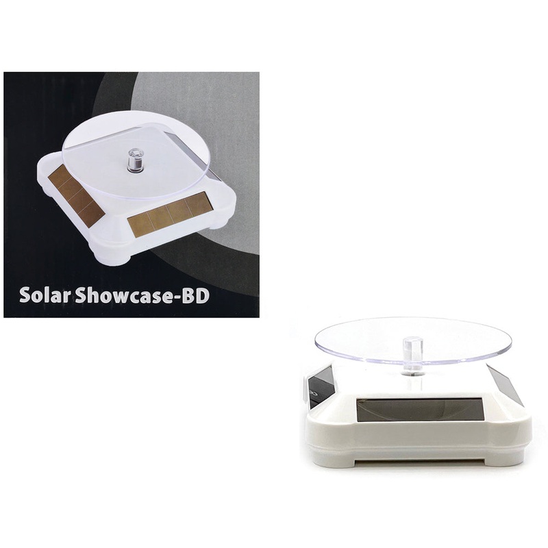 3.5 Solar Rotating Display Stand with White Base for 1/64 Scale Model Cars