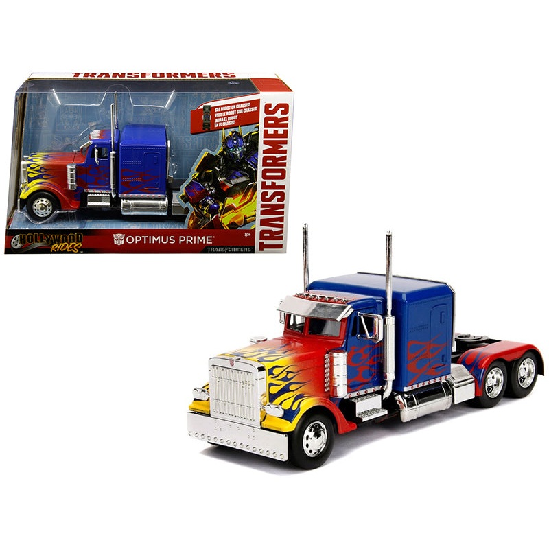 Optimus Prime Truck with Robot on Chassis from “Transformers” Movie “Hollywood Rides” Series  Diecast Model by Jada