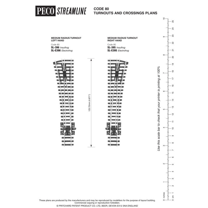 Peco SL-395 N, Code 80 Insulfrog, 6, Medium, Right Hand Turnout