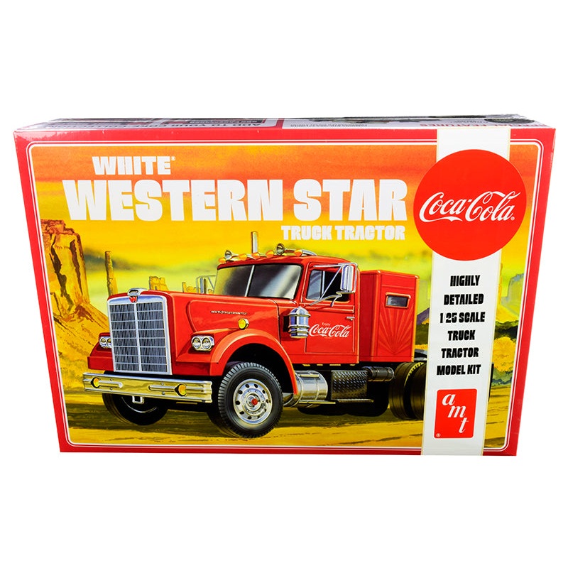 Skill 3 Model Kit White Western Star Semi Truck Tractor “Coca-Cola” 1/25 Scale Model by AMT