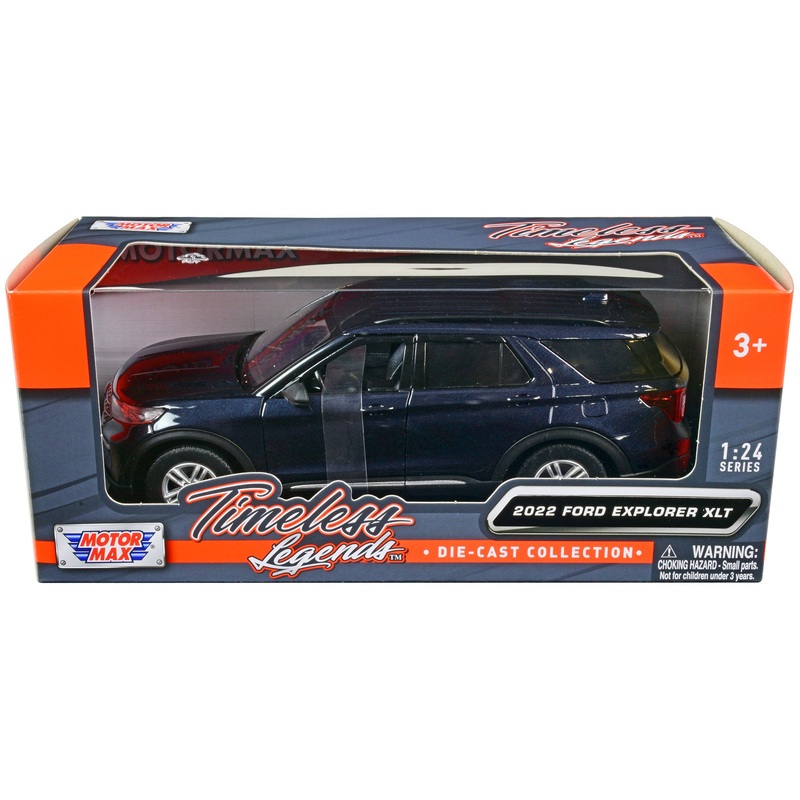 2022 Ford Explorer XLT Dark Blue Metallic “Timeless Legends” Series 1/24 Diecast Model Car by Motormax