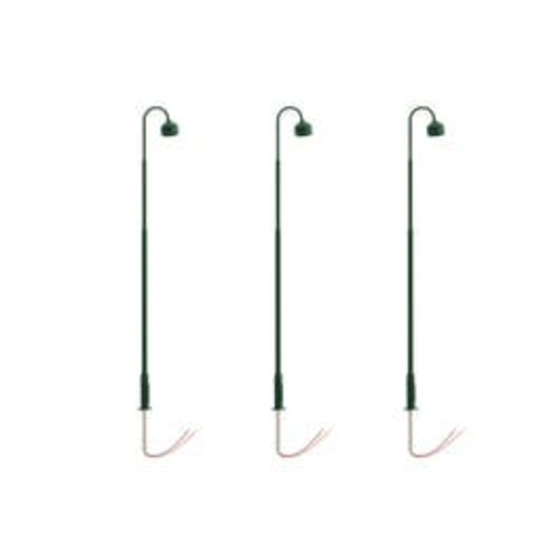 Lionel 2456040 HO LIGHTING ACCESSORIES Single Arm Lamp – Green 3-Pack