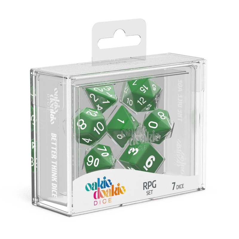Oakie Doakie Dice – RPG Set Solid Green (7)