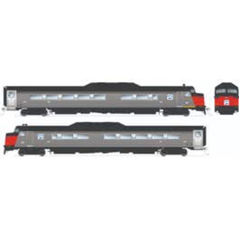 Rapido 16405 HO Budd Roger Williams 2-car set (DC/Silent): Amtrak – Phase 1