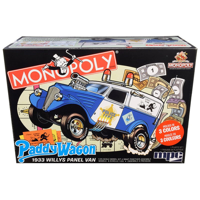 Skill 2 Snap Model Kit 1933 Willys Panel Paddy Wagon Police Van “Monopoly” “85th Anniversary” 1/25 Scale Model by MPC