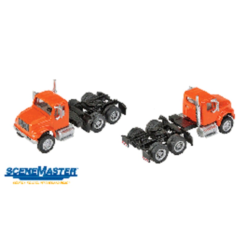 Walthers #949-11183 International 4900 Truck – Assembled — Dual-Axle Semi Tractor (orange)