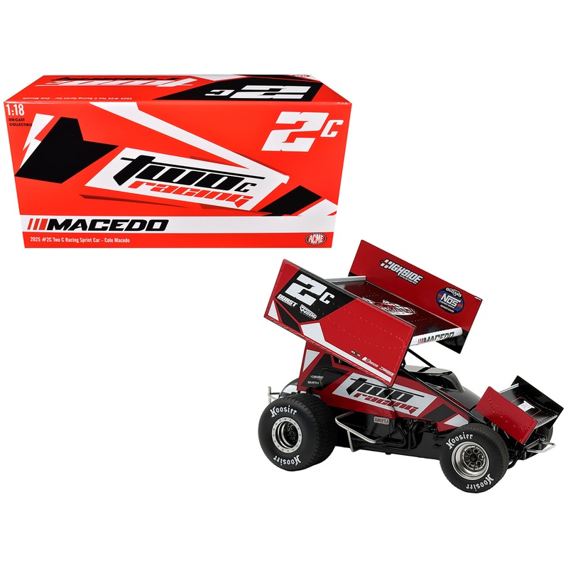 Winged Sprint Car #2C Cole Macedo “Two C Racing” (2025) 1/18 Diecast Model Car by ACME
