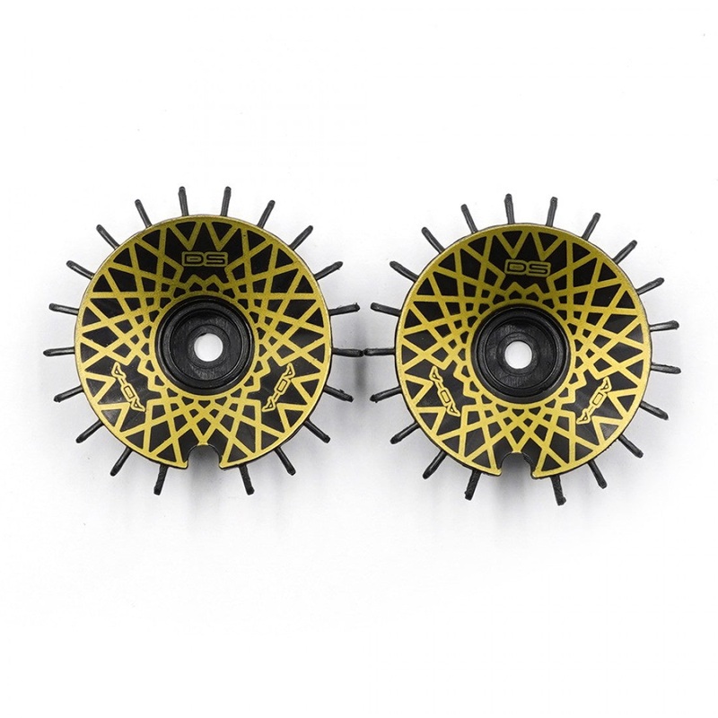 DS Racing – Aero Drift Wheel Cover Slope Black / Gold Mesh for 1/10 Scale (2 pcs)
