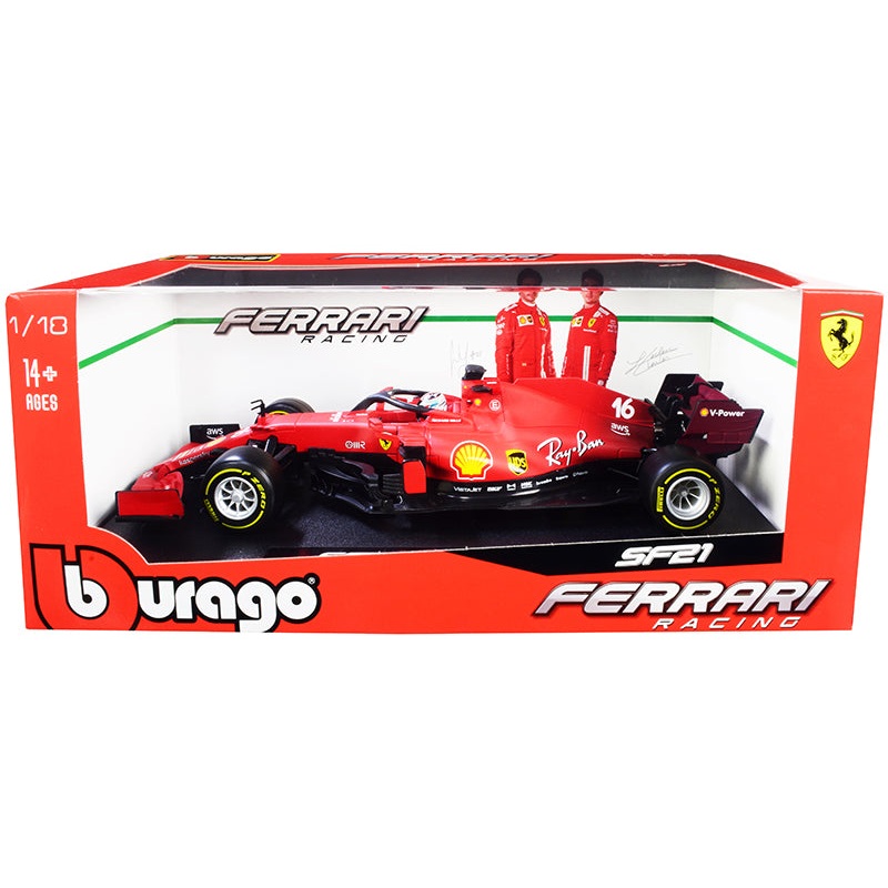 Ferrari SF21 #16 Charles Leclerc Formula One F1 Car “Ferrari Racing” Series 1/18 Diecast Model Car by Bburago