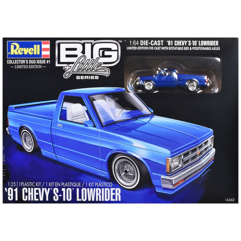 Level 4 Model Kit 1991 Chevrolet S-10 Lowrider Pickup Truck with 1/64 Diecast Version Included “Big + Little Series” 1/25 Scale Model by Revell