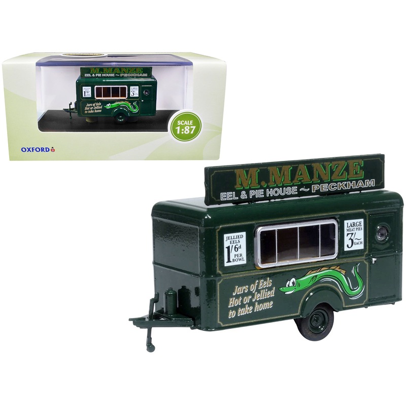 Mobile Food Trailer “M. Manze Eel and Pie House – Peckham” 1/87 (HO) Scale Diecast Model by Oxford Diecast