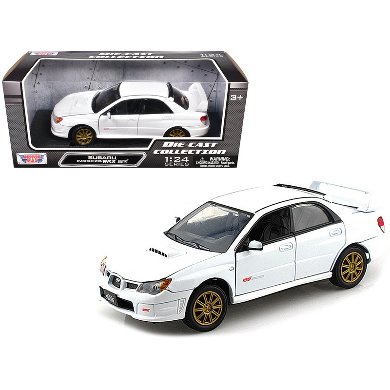 Subaru Impreza WRX STi White 1/24 Diecast Model Car by Motormax