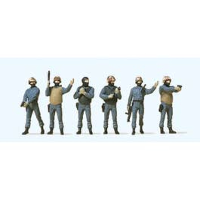 Preiser 10446  HO German SWAT Team GSG9 6 pcs
