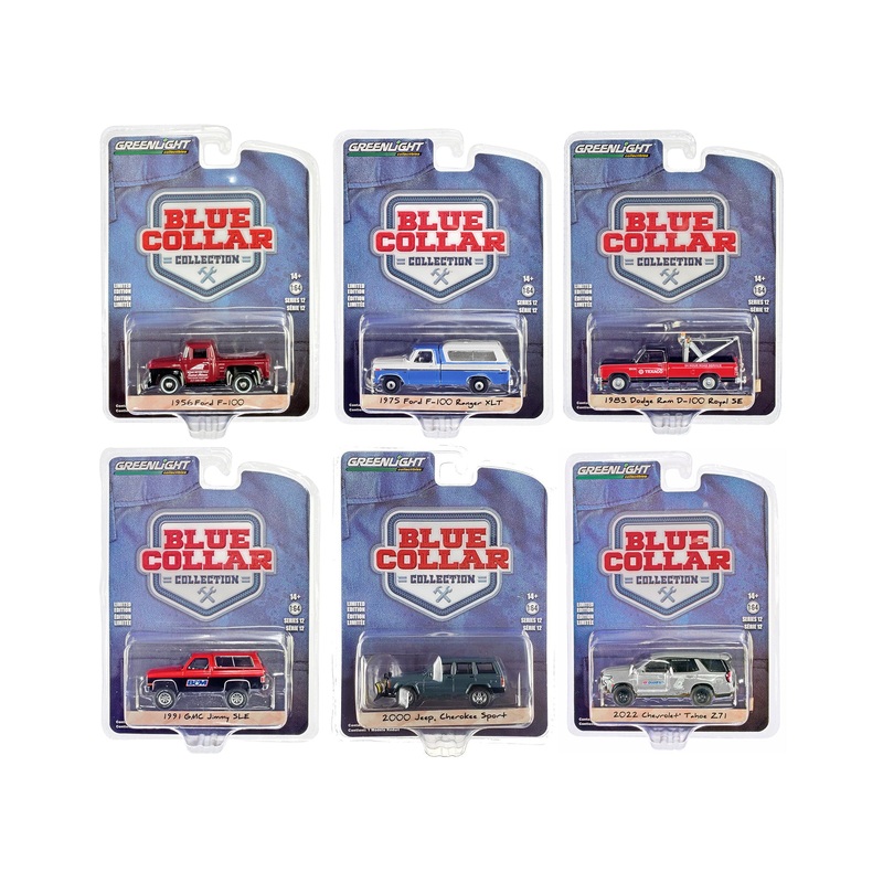 “Blue Collar Collection” Set of 6 pieces Series 12 1/64 Diecast Model Cars by Greenlight