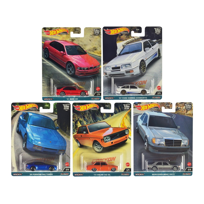 “Canyon Warriors” 5 piece Set “Car Culture” Series die cast model cars by Hot Wheels
