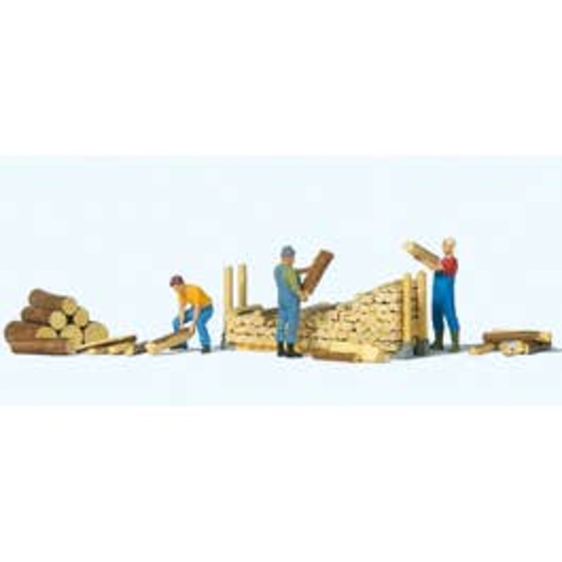 Preiser 10707  HO Stacking Firewood