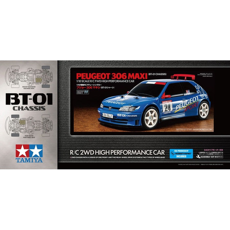 Tamiya – R/C Peugeot 306 Maxi (BT01) (w/ ESC Incl.)