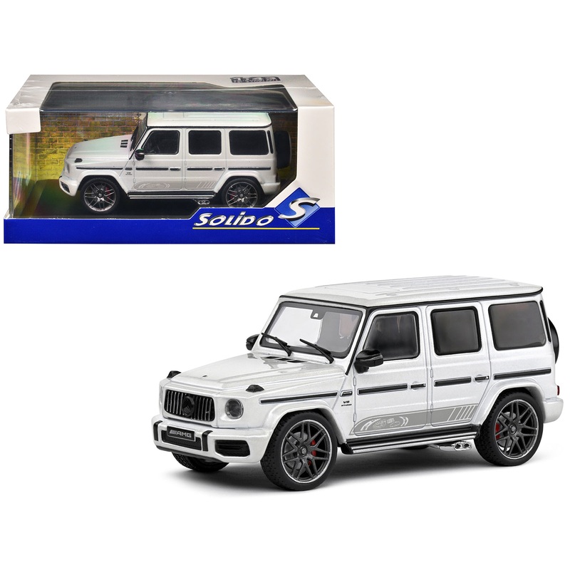 2022 Mercedes-Benz AMG G63 Diamond White Metallic with Graphics 1/43 Diecast Model Car by Solido