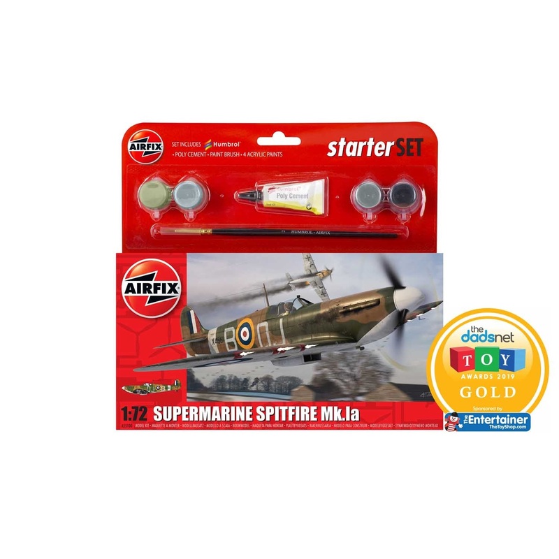 Airfix – 1/72 Supermarine Spitfire Mk.Ia (Starter Set Incl.Paint)