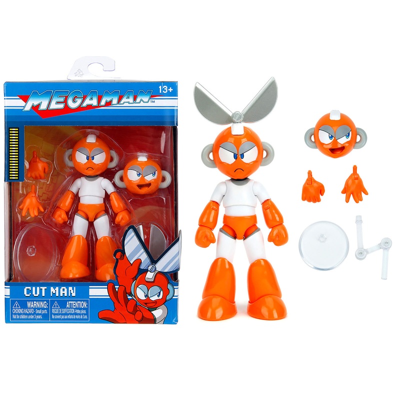 Cut Man 4.5″ Moveable Figure with Accessories and Alternate Head and Hands “Mega Man” (1987) Video Game Model by Jada