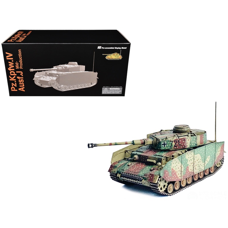 Germany Pz.Kpfw.IV Ausf.J Mid Production Tank “#721 Western Front” (1944) “NEO Dragon Armor” Series 1/72 Plastic Model by Dragon Models
