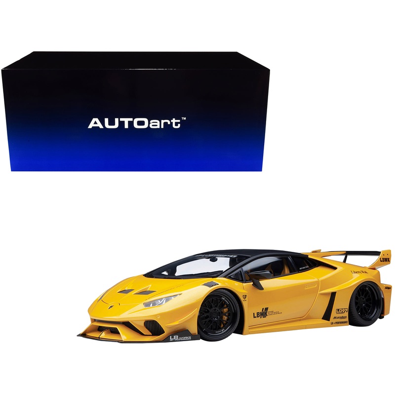 Lamborghini Huracan GT “LB-Silhouette Works” Yellow Metallic with Black Top 1/18 Model Car by Autoart