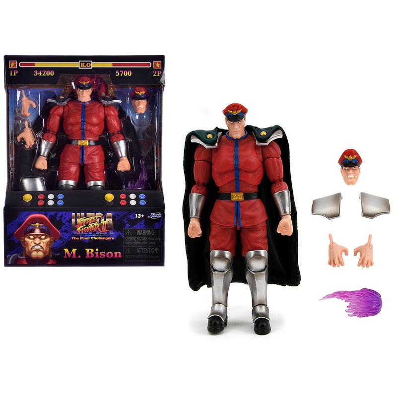M. Bison 6″ Moveable Figure with Accessories and Alternate Head and Hands “Ultra Street Fighter II: The Final Challengers” (2017) Video Game Model by Jada