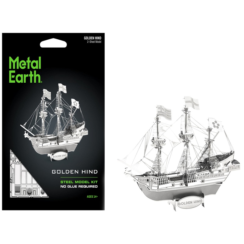 Model Kit Golden Hind Galleon (Moderate Difficulty) Steel Model by Metal Earth