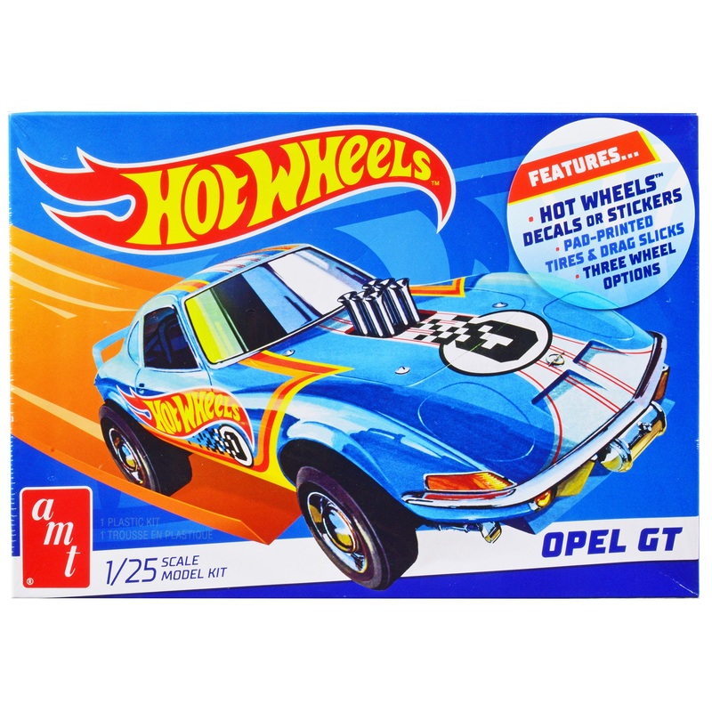 Skill 2 Model Kit Hot Wheels Opel GT 3-in-1 Kit 1/25 Scale Model by AMT