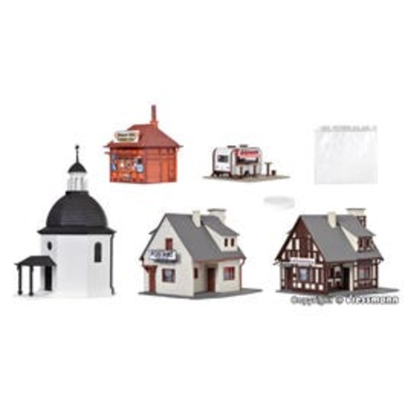 Vollmer 42413  HO Christmas village with LED lighting, functional kit